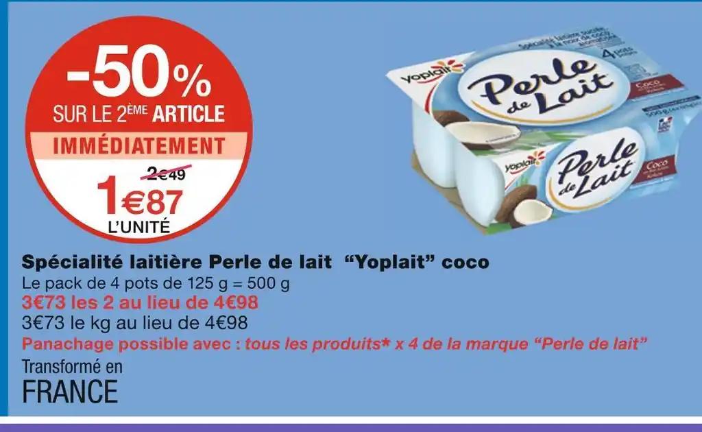 Yoplait Spécialité laitière Perle de lait coco