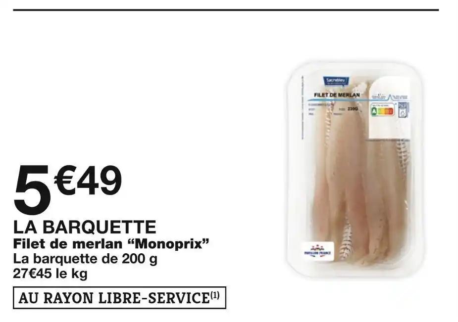 Monoprix Filet de merlan
