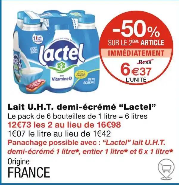 Lactel Lait U.H.T. demi-écrémé