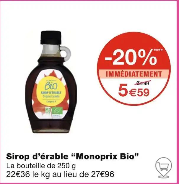 Monoprix Bio Sirop d’érable
