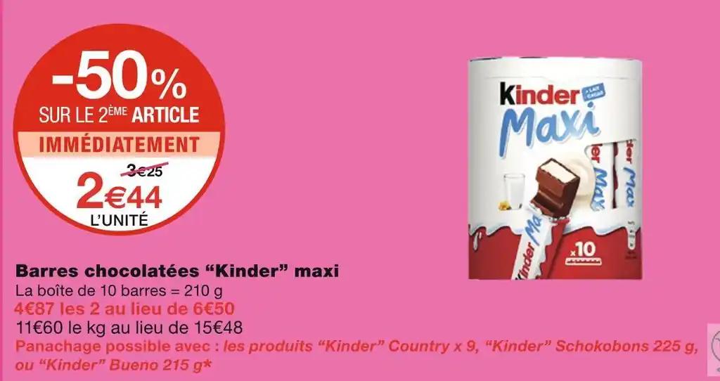 Kinder maxi Barres chocolatées