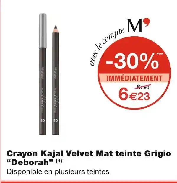 Deborah Crayon Kajal Velvet Mat teinte Grigio