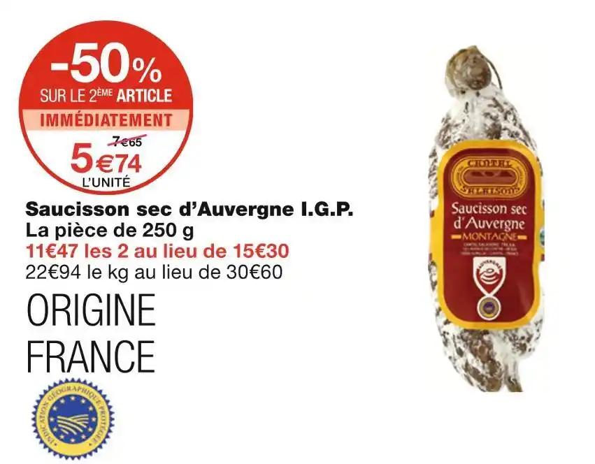 CANTAL SALAISON Saucisson sec d’Auvergne I.G.P