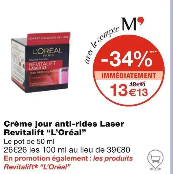 L’Oréal Crème jour anti-rides Laser Revitalift