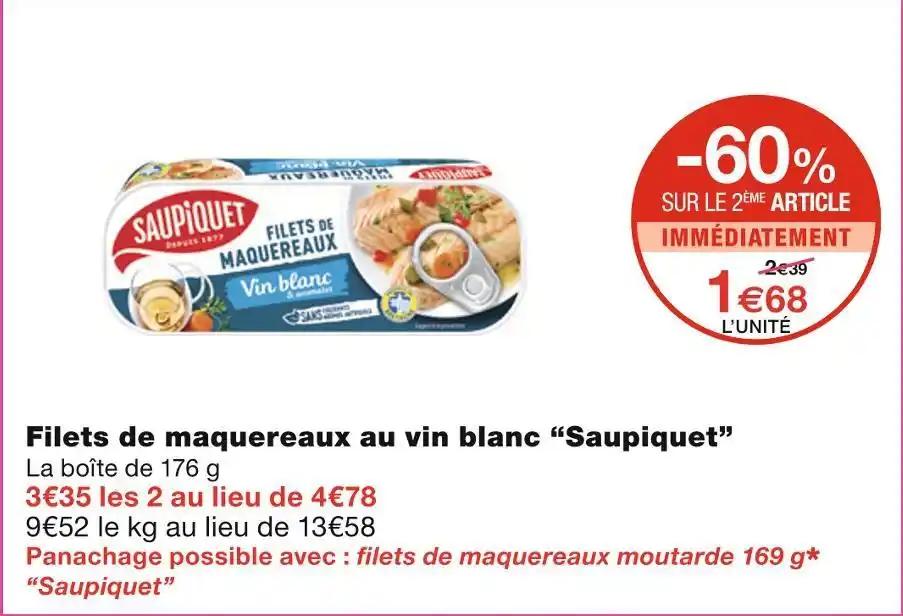 Saupiquet Filets de maquereaux au vin blanc