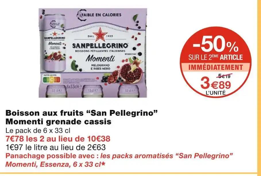 San Pellegrino Boisson aux fruits Momenti grenade cassis