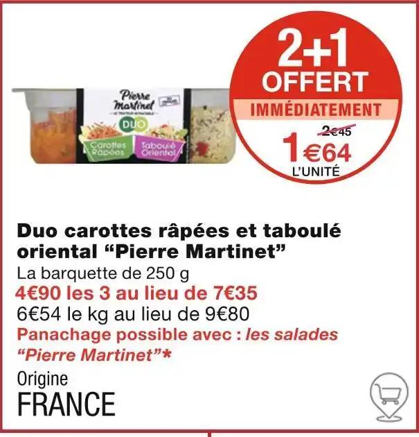 Pierre Martinet Duo carottes râpées et taboulé oriental