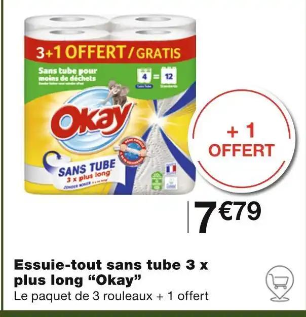 Okay Essuie-tout sans tube 3 x plus long