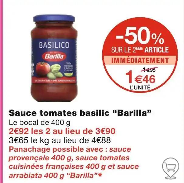 Barilla Sauce tomates basilic