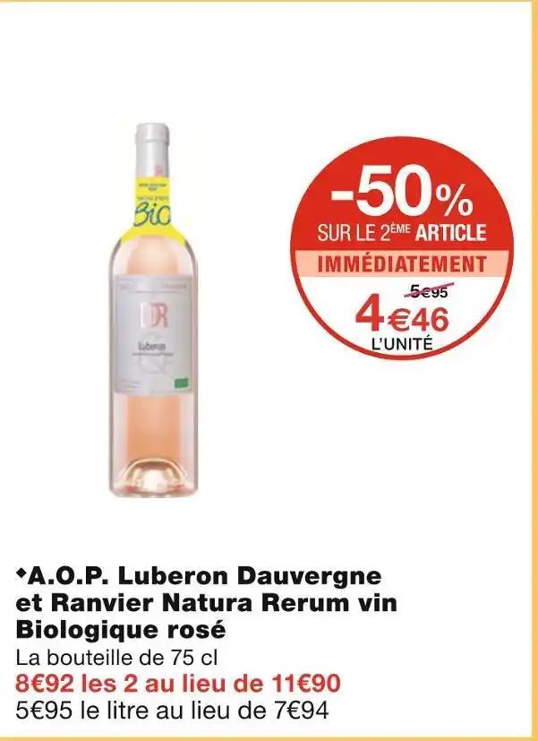Dauvergne et Ranvier A.O.P. Luberon Natura Rerum vin Biologique rosé