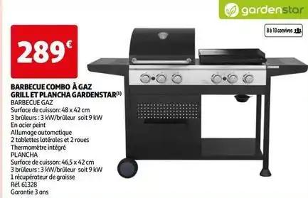 Gardenstar - barbecue combo à gaz grill et plancha