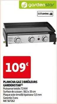 Gardenstar - plancha gaz 3 brûleurs