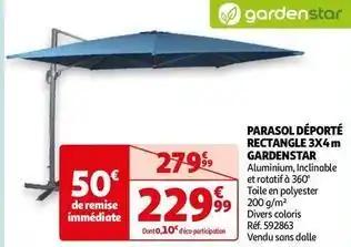Gardenstar - parasol déporté rectangle 3x4m