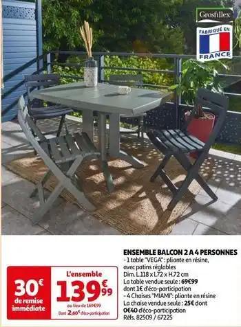 Grosfillex - ensemble balcon 2a 4 personnes