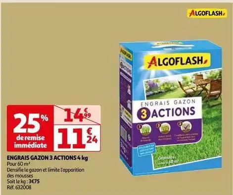 Algoflash - engrais gazon 3 actions