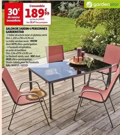 Gardenstar - salon de jardin 4 personnes