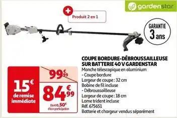 Gardenstar - coupe bordure débroussailleuse sur batterie