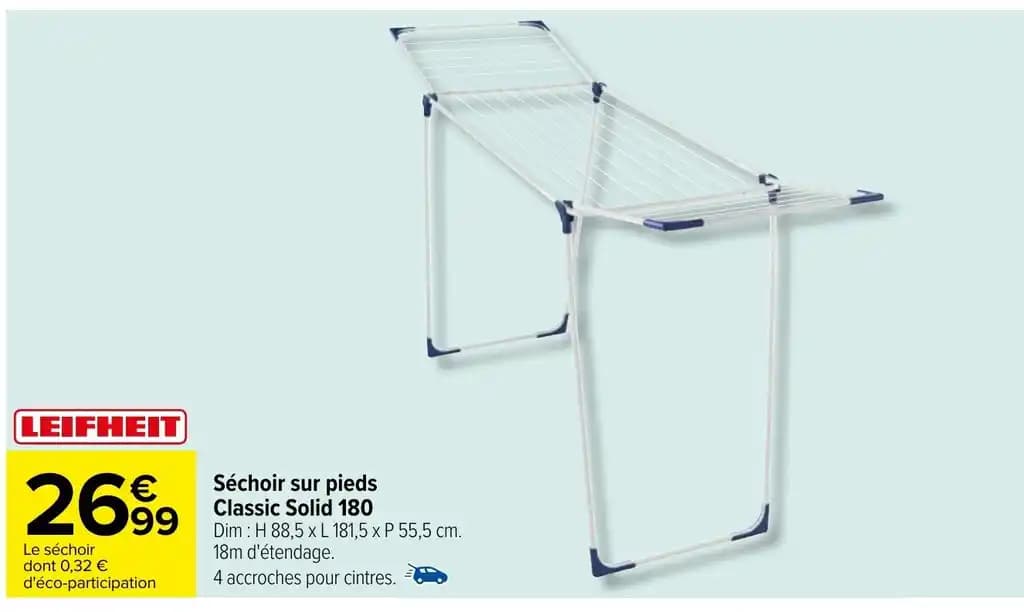 Séchoir sur pieds Classic Solid 180