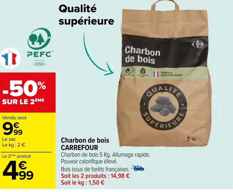 Charbon de bois CARREFOUR