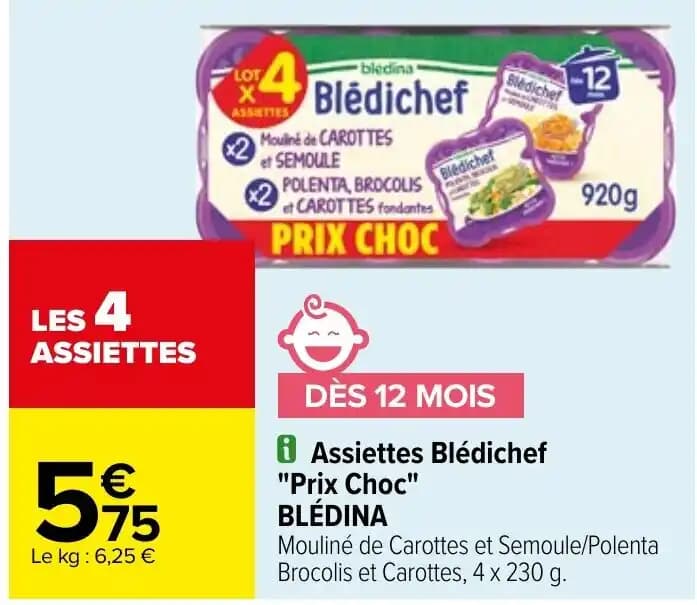 Assiettes Blédichef "Prix Choc" BLÉDINA