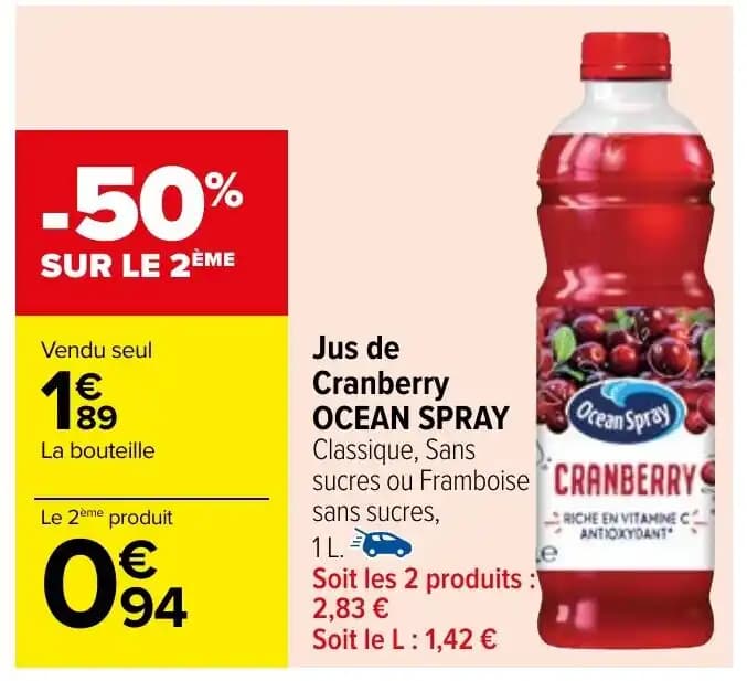 Jus de Cranberry OCEAN SPRAY