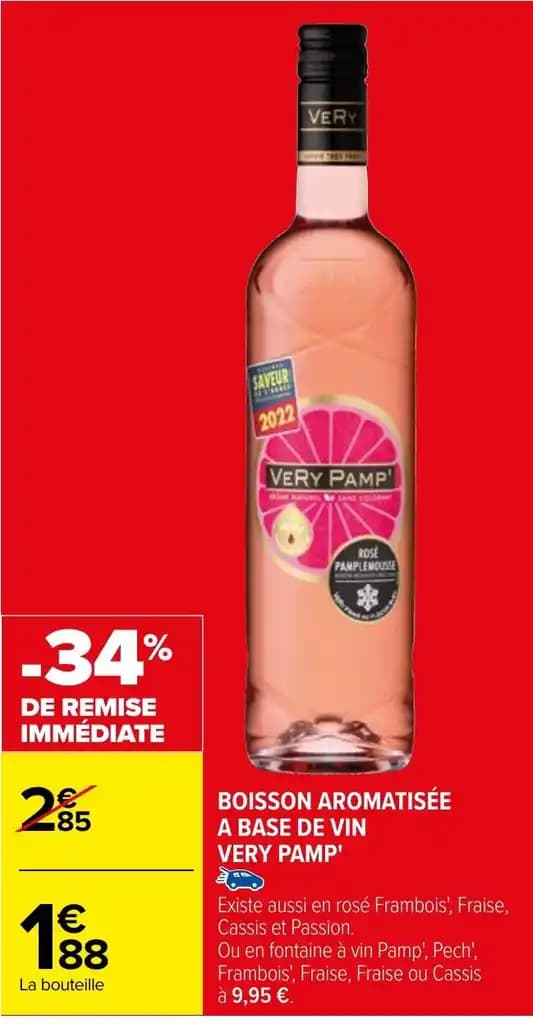 BOISSON AROMATISÉE A BASE DE VIN VERY PAMP'