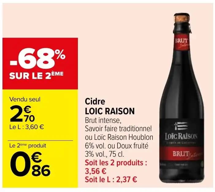 Cidre LOIC RAISON Brut intense,
