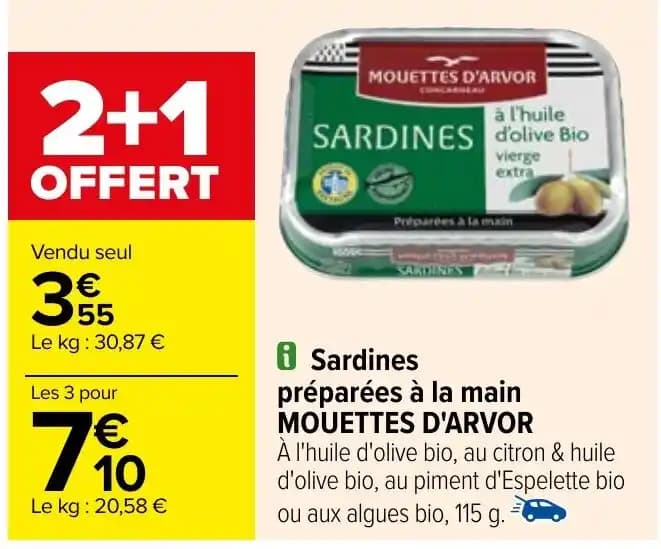 Sardines préparées à la main MOUETTES D'ARVOR