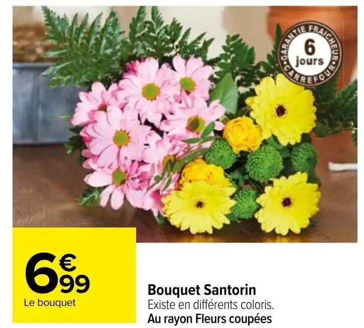 Bouquet Santorin Existe en différents coloris. Au rayon Fleurs coupées