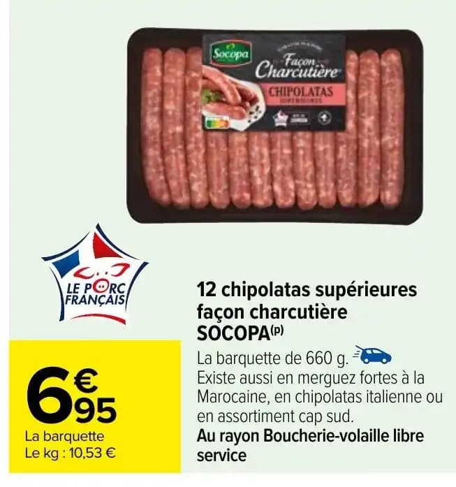 12 chipolatas supérieures façon charcutière SOCOPA (p)