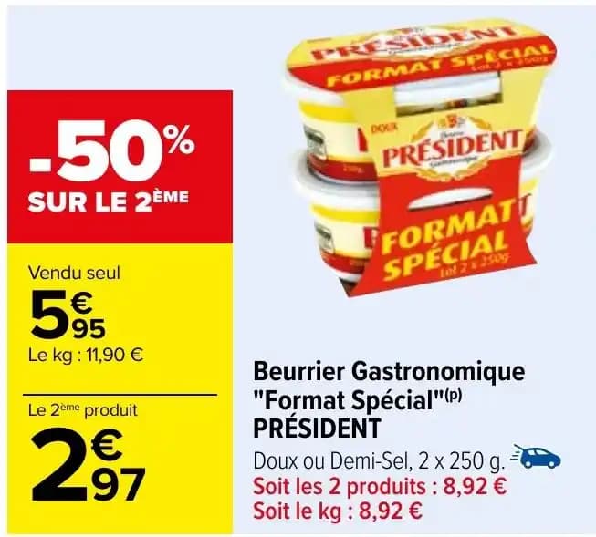 Beurrier Gastronomique "Format Spécial"(P) PRÉSIDENT