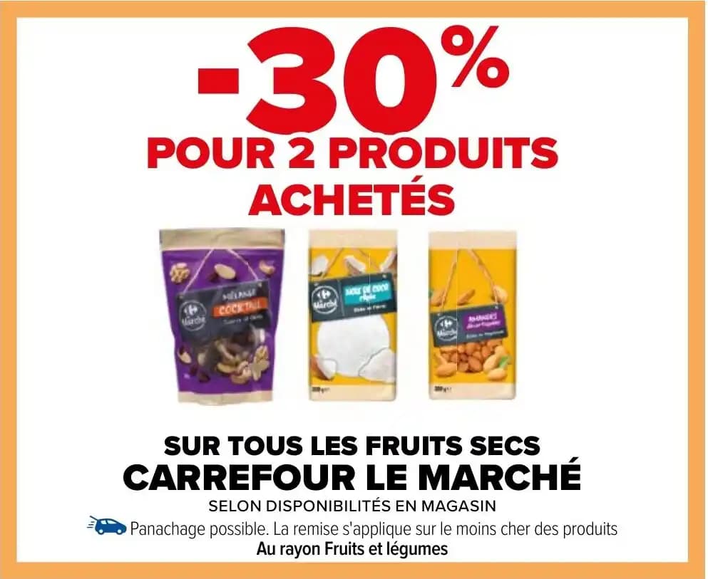 SUR TOUS LES FRUITS SECS CARREFOUR LE MARCHÉ