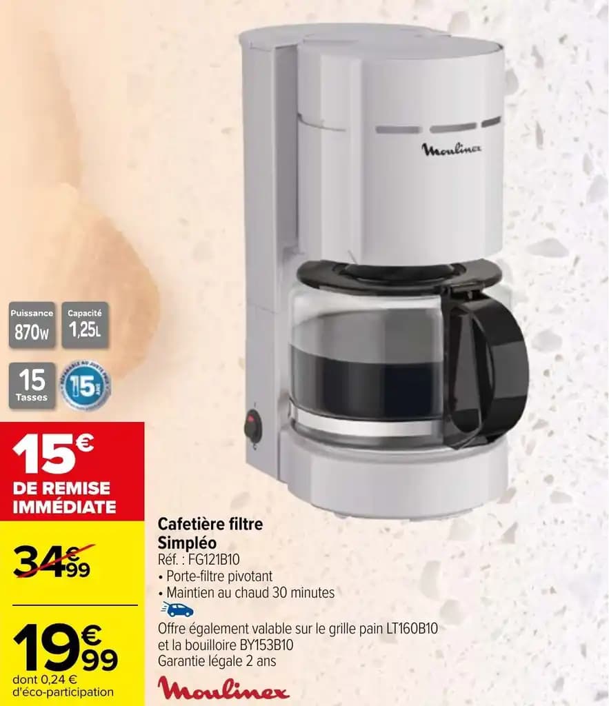 Cafetière filtre Simpléo