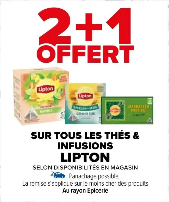 SUR TOUS LES THÉS & INFUSIONS LIPTON