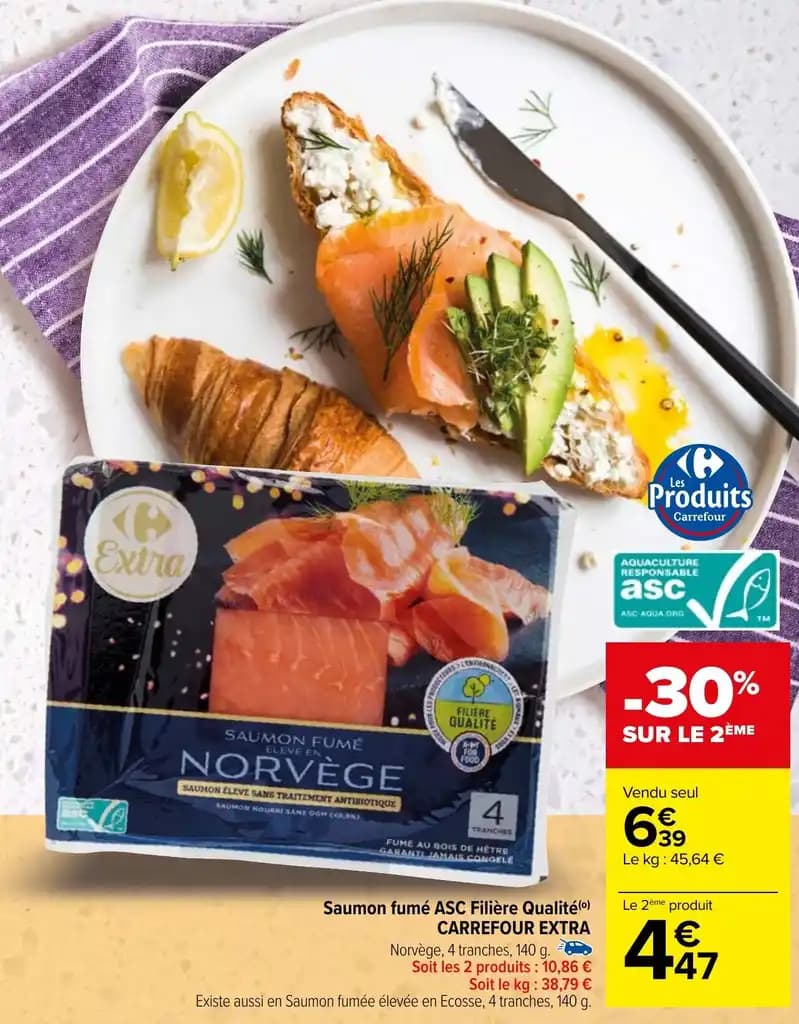 Saumon fumé ASC Filière Qualité (0) CARREFOUR EXTRA