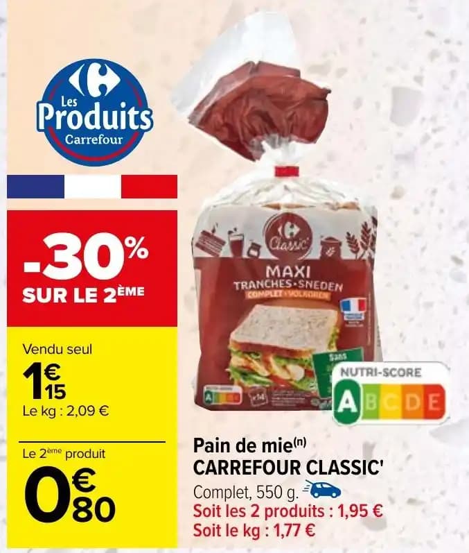 Pain de mie(n) CARREFOUR CLASSIC'