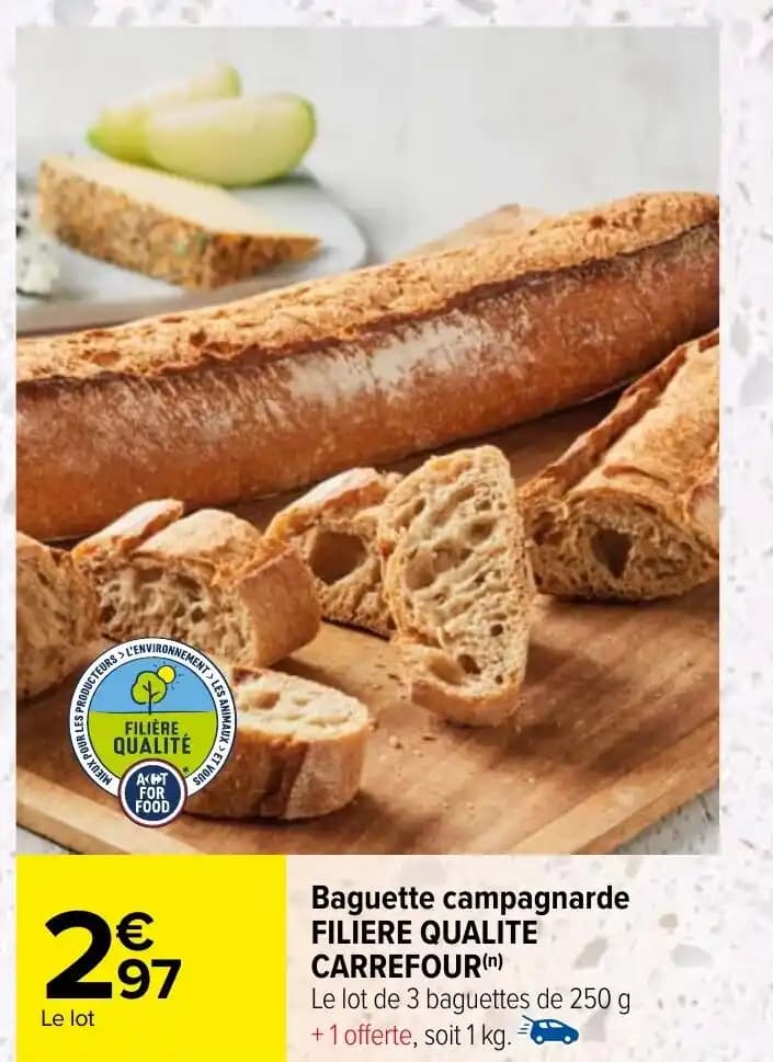 Baguette campagnarde FILIERE QUALITE CARREFOUR (n)