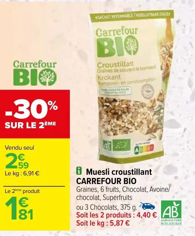 i Muesli croustillant CARREFOUR BIO