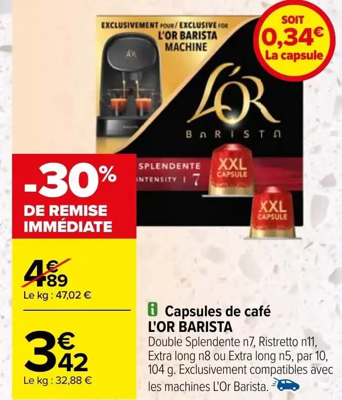 Capsules de café L'OR BARISTA