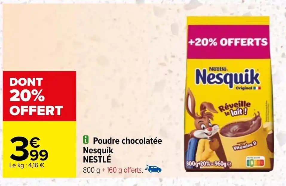 Poudre chocolatée Nesquik NESTLÉ