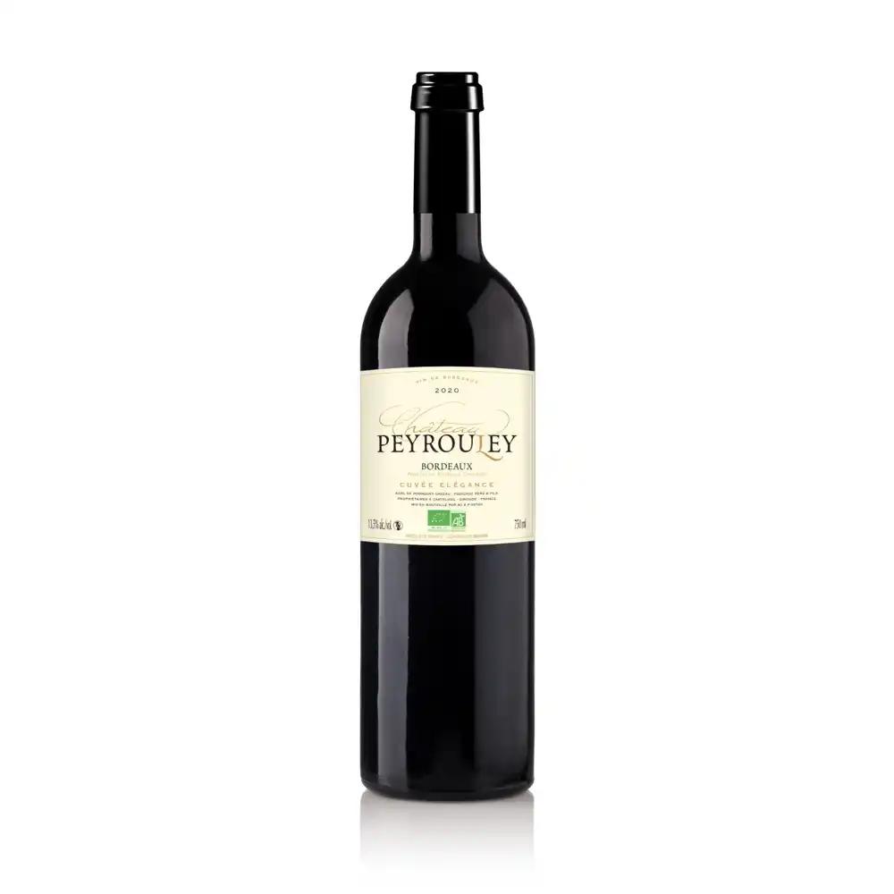 Château Peyrouley Cuvée Elégance BIO, 2020 - Bordeaux AOC - Rouge - 75 cl - étiquette abîmée