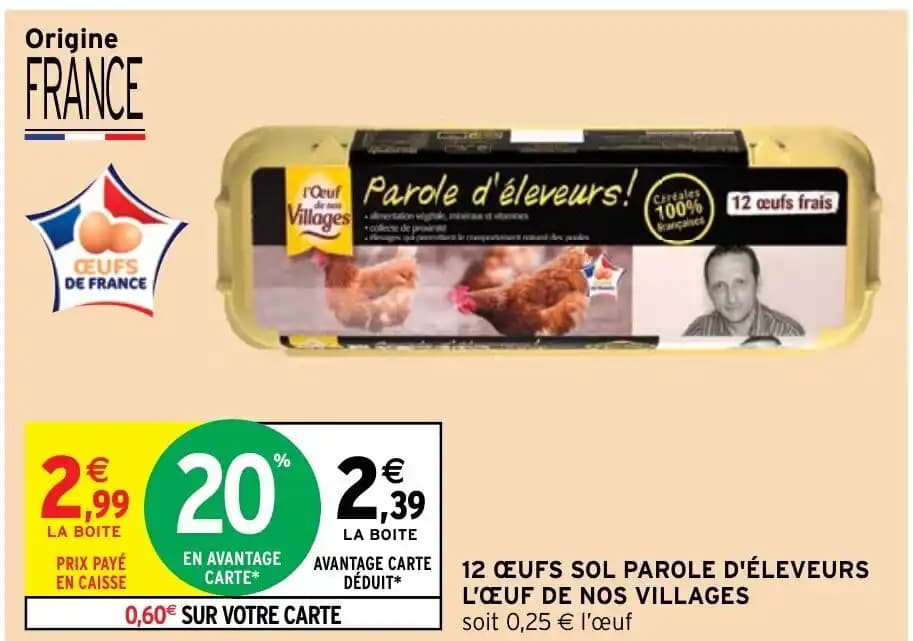 12 ŒUFS SOL PAROLE D'ÉLEVEURS L'ŒUF DE NOS VILLAGES