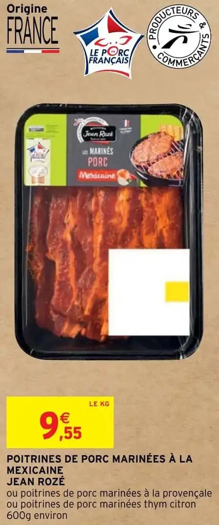 POITRINES DE PORC MARINÉES À LA MEXICAINE JEAN ROZÉ