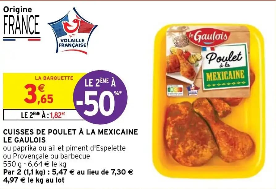 CUISSES DE POULET À LA MEXICAINE LE GAULOIS