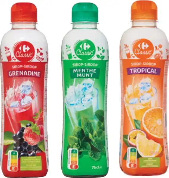 CARREFOUR CLASSIC' ET SENSATION SUR TOUS LES SIROPS DE 75CL
