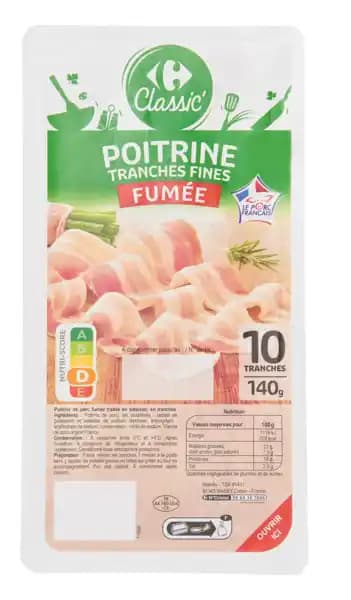 CARREFOUR CLASSIC' Poitrine en tranches fines