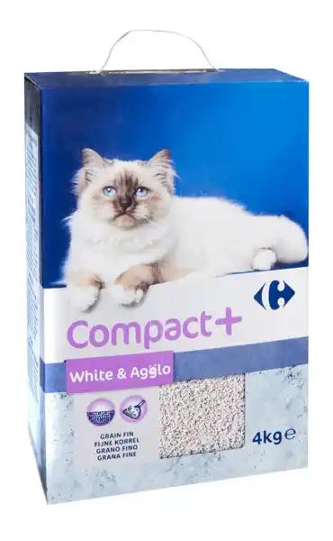 CARREFOUR Litière agglomérante blanche Compact+