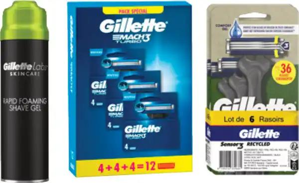 GILLETTE SUR TOUT GILLETTE HOMME (HORS LAMES UNITAIRES)