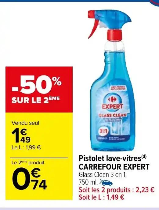 Pistolet lave-vitres(d) CARREFOUR EXPERT Glass Clean 3 en 1, 750 ml. -