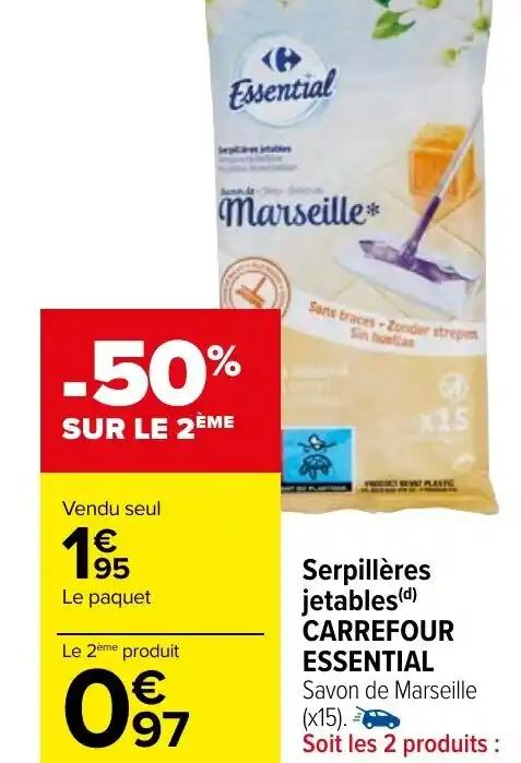 Serpillères jetables(d) CARREFOUR ESSENTIAL
